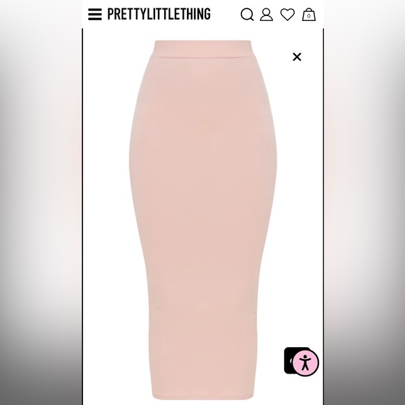 Rose Second Skin Bodycon Midaxi Skirt Pretty Little Thing - Picture 6 of 9